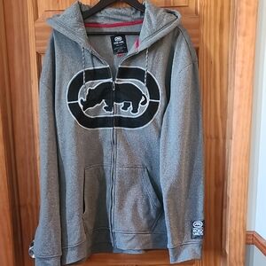 Ecko Unlimited Gray Hoodie with Black Logo